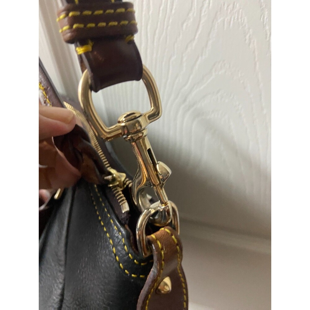 Dooney & Bourke Samba Leather Large Shoulder Satchel Black Pebble Grain Leather - Picture 8 of 15